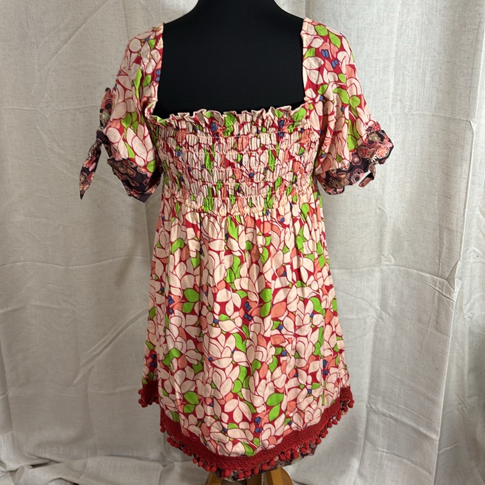 Blue Plate Floral Smocked Minidress - Picture 3 of 9